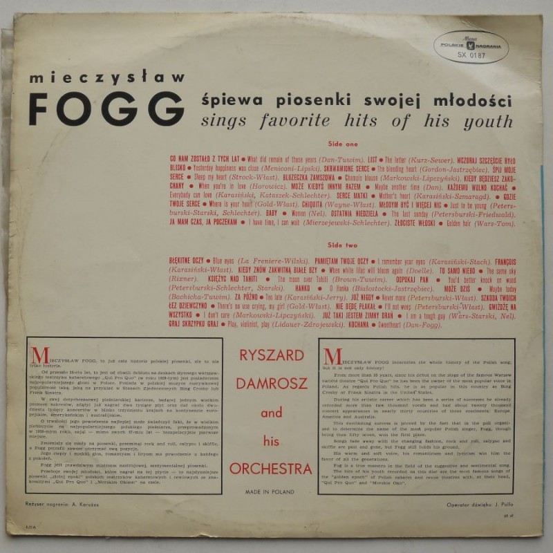 Fogg Mieczysław - Śpiewa piosenki swojej...