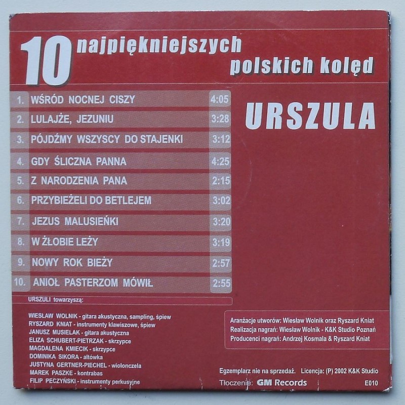 Urszula - 10 najpiękniejszych polskich kolęd