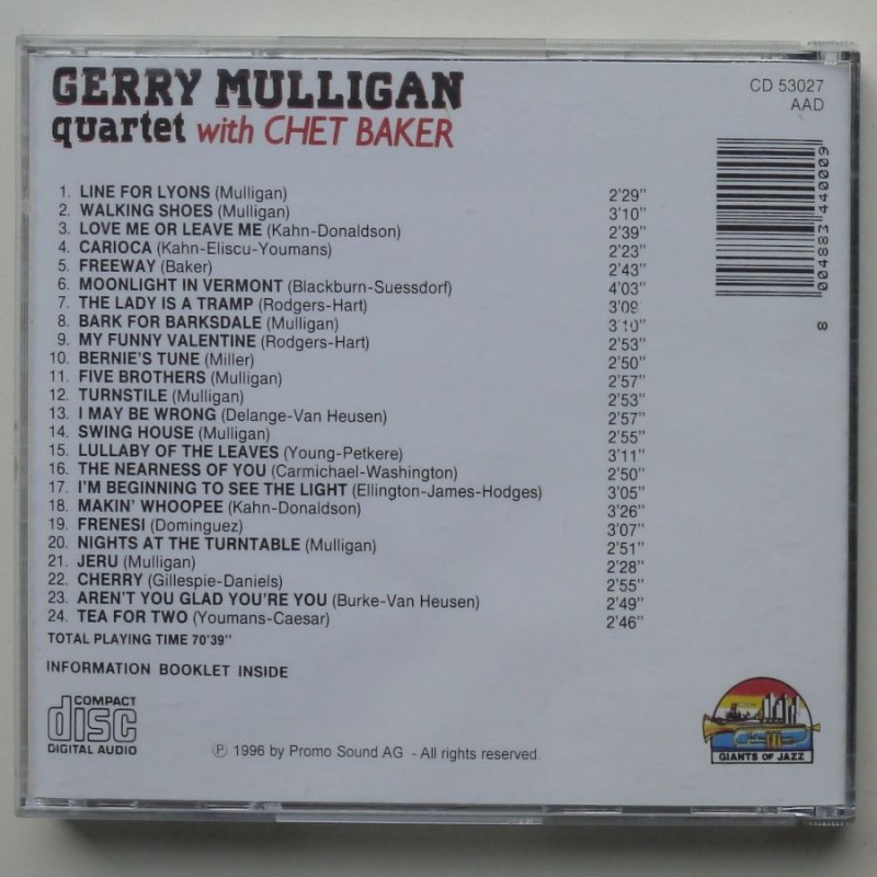 Gerry Mulligan Quartet with Chet Baker
