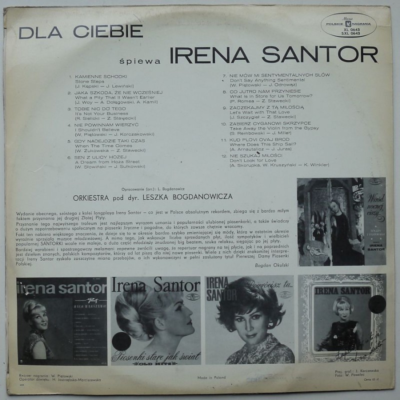 Santor Irena - Dla Ciebie śpiewa