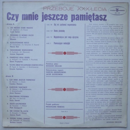 Składanka - Przeboje XXX-lecia – Czy mnie jeszcze pamiętasz