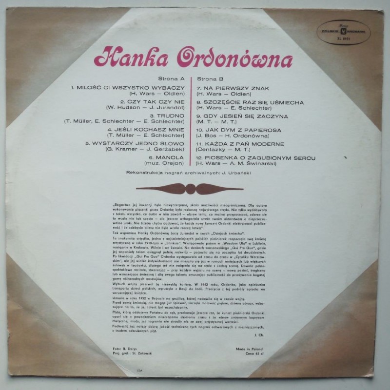 Ordonówna Hanka - Miłość ci wszystko wybaczy