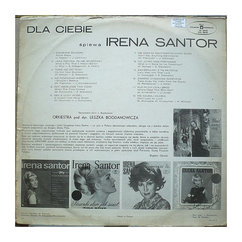 Santor Irena - Dla Ciebie śpiewa (inna...