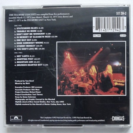 Allman Brothers Band - Fillmore Concert