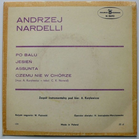 Nardelli Andrzej - Wiersze Norwida śpiewa Andrzej Nardelli