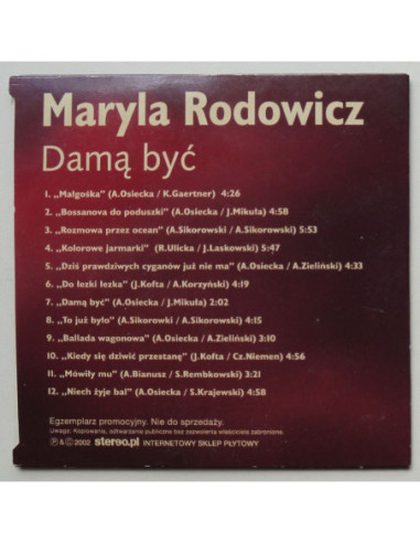 Rodowicz Maryla - Damą być