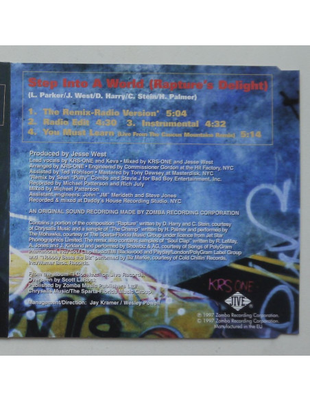 KRS One - Step Into A World (Rapture’s Delight) (CDS)