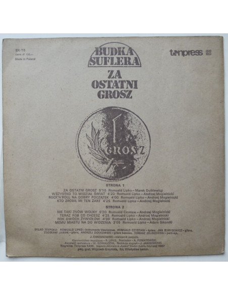 Budka Suflera - Za ostatni grosz