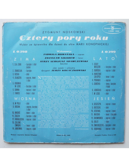 Dla Dzieci - Cztery pory roku – piosenki dla dzieci (2x10’’)