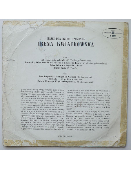 Bajka - Bajki dla dzieci opowiada Irena Kwiatkowska (10”)