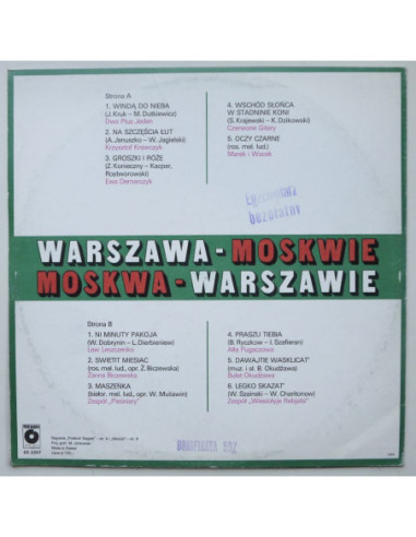 Składanka - Warszawa Moskwie, Moskwa Warszawie