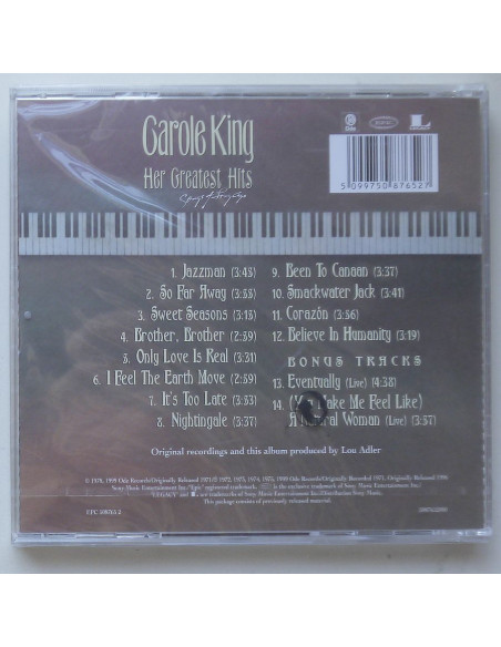 Carole King - Her Greatest Hits (Songs Of Long Ago)