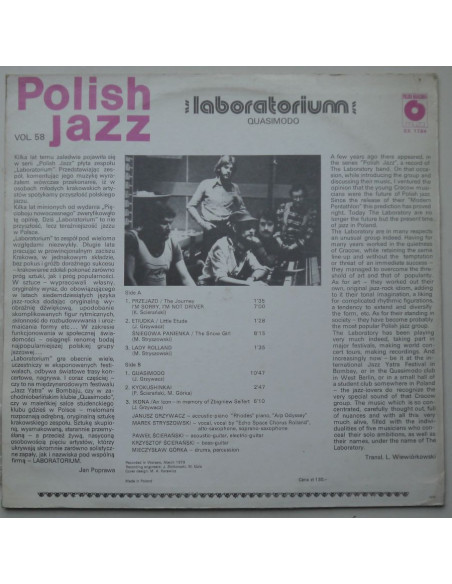 Laboratorium - Quasimodo (polish jazz vol.58)