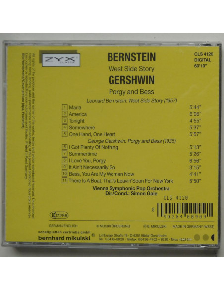 Leonard Bernstein / George Gershwin - Vienna Symphonic Pop Orchestra - West Side Story / Porgy And Bess