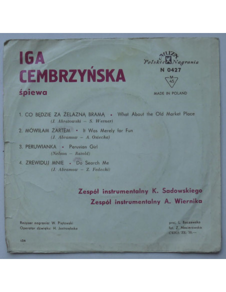 Cembrzyńska Iga - Co będzie za żelazną bramą