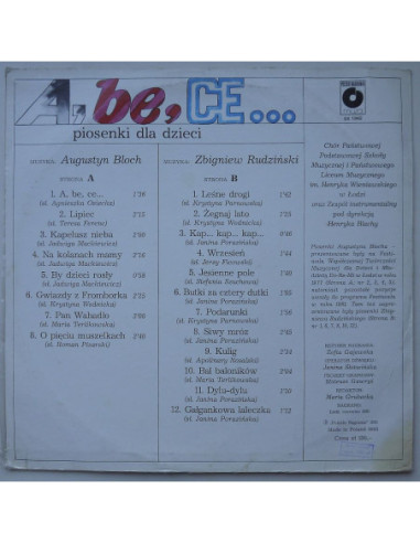 Składanka - A, Be, Ce – Piosenki dla dzieci...