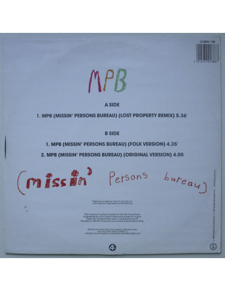 Womack & Womack - MPB (Missin' Persons Bureau) (12’’)