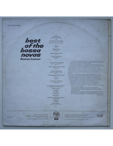 Duncan Lamont - Best Of The Bossa Novas