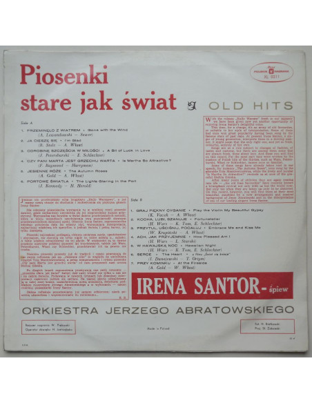 Santor Irena - Piosenki stare jak świat