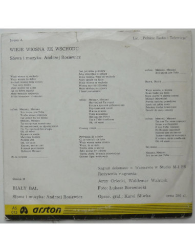 Rosiewicz Andrzej - Wieje wiosna od wschodu