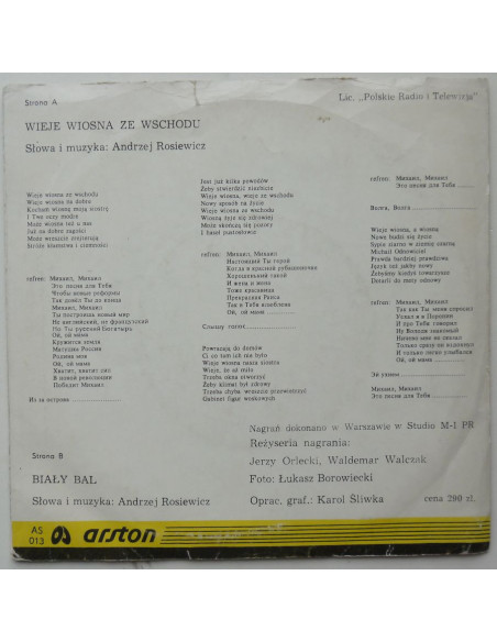 Rosiewicz Andrzej - Wieje wiosna od wschodu