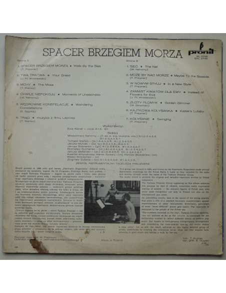 Zespół instrumentalny Tadeusza Prejznera - Spacer brzegiem morza