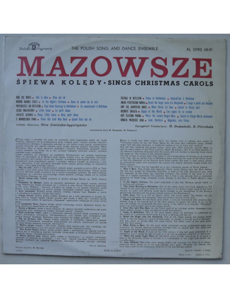 Zespół Mazowsze - Śpiewa kolędy (mono)