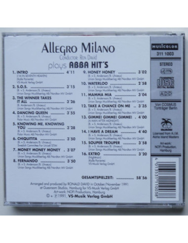 Allegro Milano - Plays Abba Hit’s