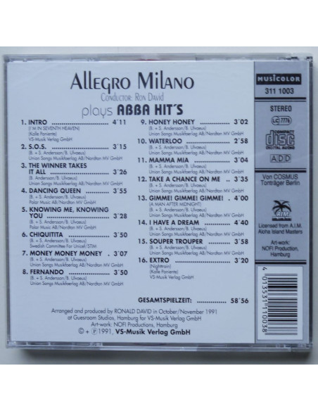 Allegro Milano - Plays Abba Hit’s