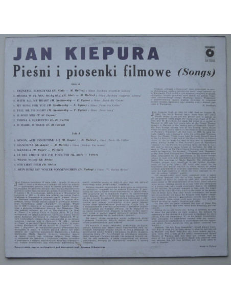 Kiepura Jan - Pieśni i piosenki filmowe
