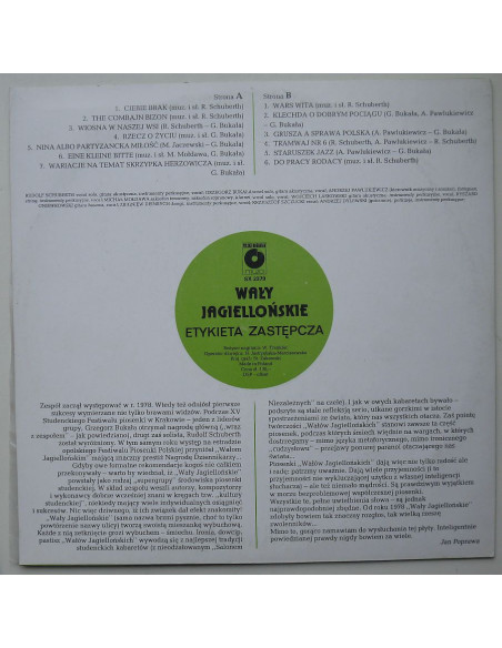 Wały Jagiellońskie - Etykieta zastępcza