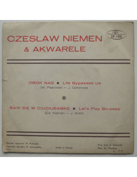 Niemen i Akwarele - Baw się w ciuciubabkę/Obok nas