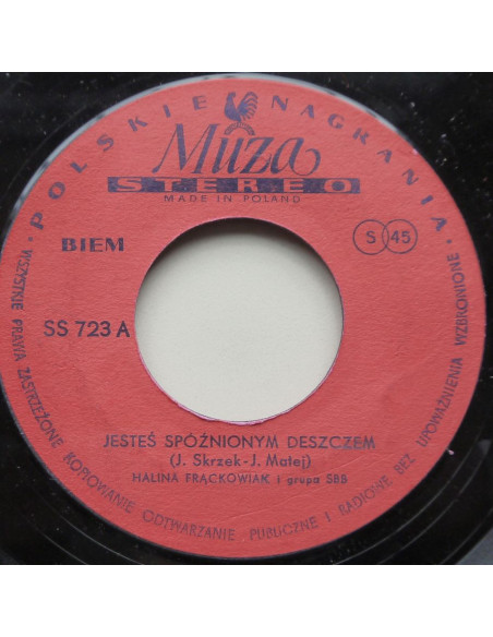 Frąckowiak Halina i SBB - Wzejdę polnym makiem / Jesteś spóźnionym deszczem