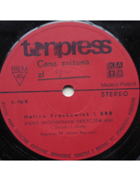Frąckowiak Halina i SBB - Wzejdę polnym makiem / Jesteś spóźnionym deszczem
