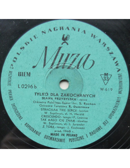 Przybylska Sława - Tylko dla zakochanych (10”)