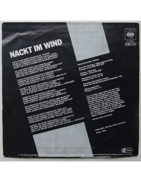 Band Fur Afrika - Nackt In Wind