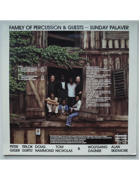 Family Of Percussion & Guests (Peter Giger, Trilok Gurtu, Doug Hammond, Tom Nicholas & Wolfgang Dauner) - Sunday Palaver
