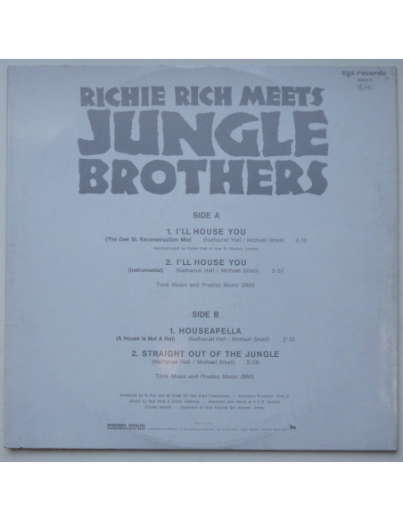 Richie Rich Meets Jungle Brothers - I'll House You (12’’)