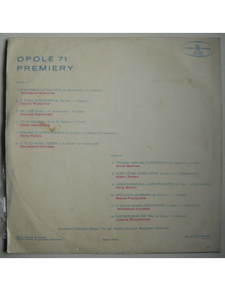 Składanka - Opole '71 – Premiery