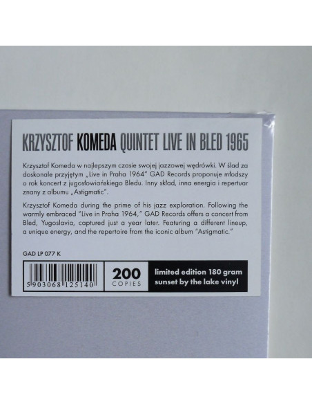 Krzysztof Komeda Quintet - Live In Bled 1965 (Orange Marble)