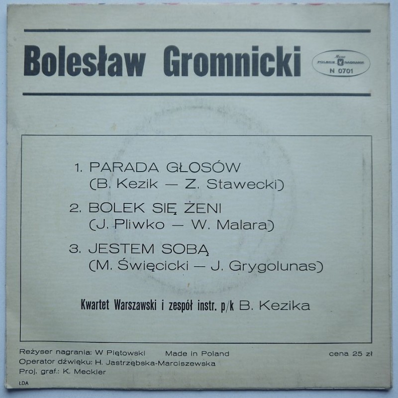 Gromnicki Bolesław - Parada głosów