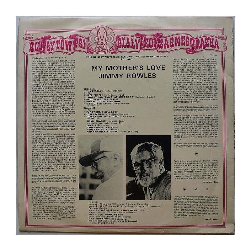 Jimmie Rowles - My Mother's Love