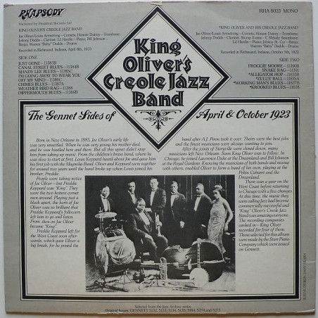 King Oliver Creole Jazz Band - The Gennett Sides of April & October 1923
