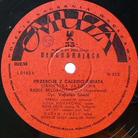 Orkiestra Jazzowa Radia Belgradzkiego - Przeboje z całego świata (10”)