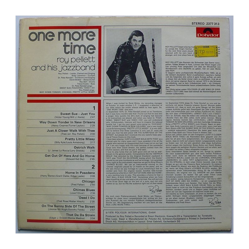 Roy Pellett and His Jazz Band - One More Time
