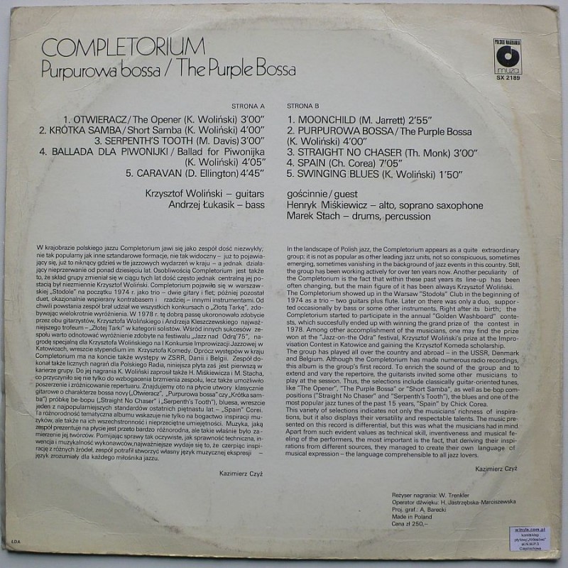 Completorium - Purpurowa Bossa / The Purple Bossa