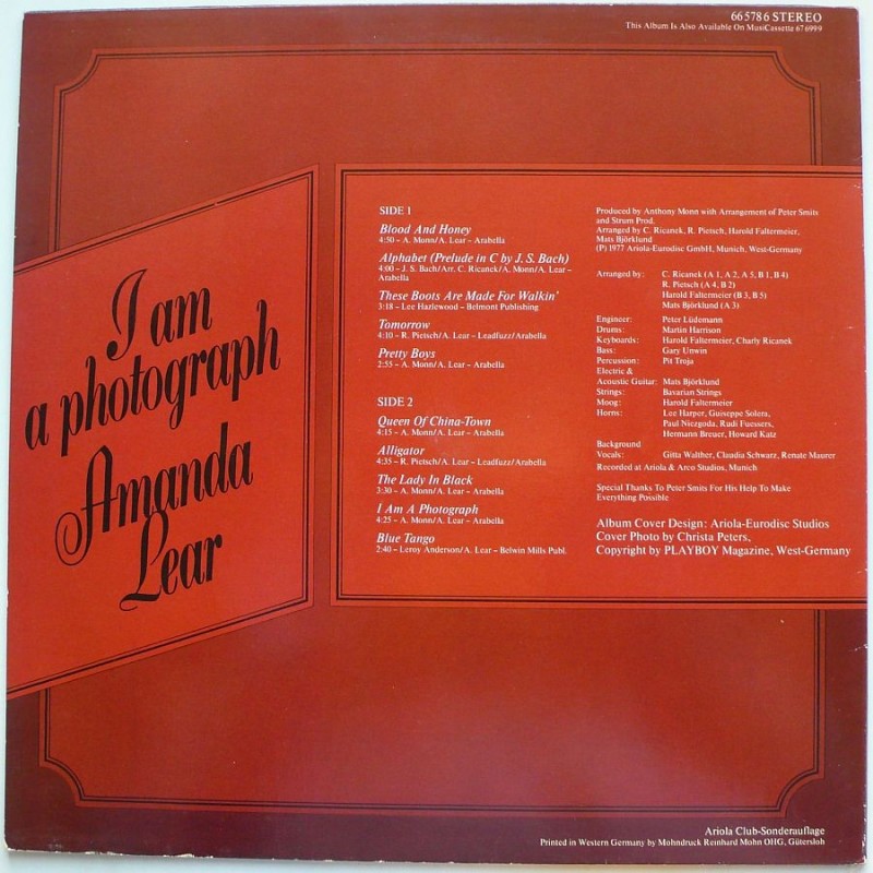 Amanda Lear - I am a Photograph