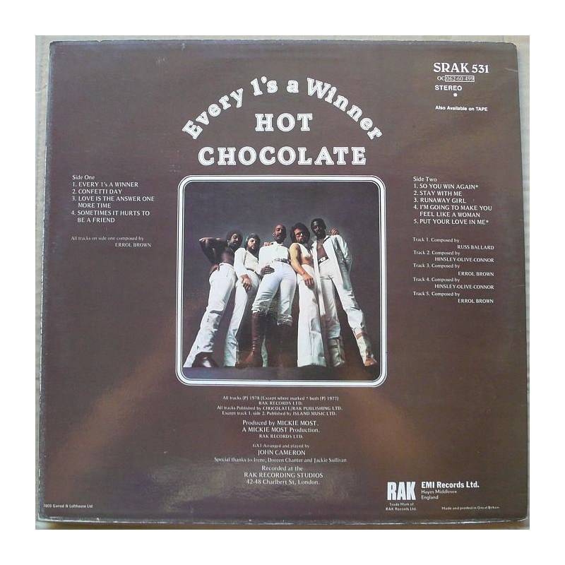 Hot Chocolate - Every 1's a Winner